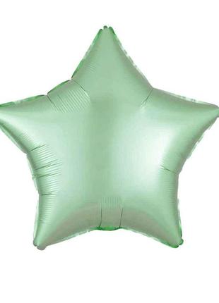 Кулька фольгована 10 зірка сатин зелена 25 см (5шт/уп) 832740 тм pelican