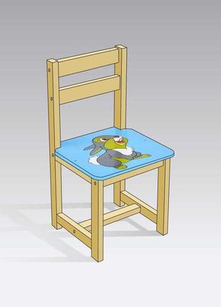 Дитячий блакитний стілець "зайчик", розмір 54х27см