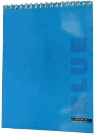 Блокнот а6 48арк. color спір. карт. обкл. ва6248-001 синій тм офорт