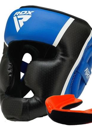 Боксерський шолом rdx aura plus t-17 blue/black s (капа у комплекті)