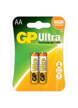 Батарейка лужна lr6/aa ultra alkaline 1.5v 15auhm-2ue2 2шт (блістер) тм gp