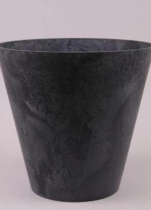Горщик пластиковий flora tubus beton effect антрацитовий 37.5х39 см 28.5 л антрацит (sk000005)