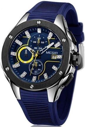 Мужские наручные часы megir 2053 racer blue