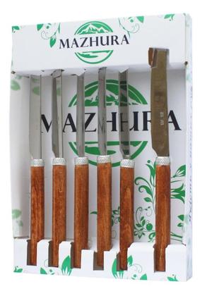 Набор столовых ножей mazhura wood walnut mz-505662 6 шт