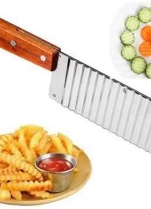 Нож для волнистой нарезки картошки фри и овощей frico ru-018 30 см