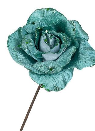 Декоративна квітка elisey зимова троянда 22 см зелений (6009-045)