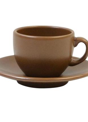 Чашка з блюдцем кавова keramia табако 24-237-048 95 мл