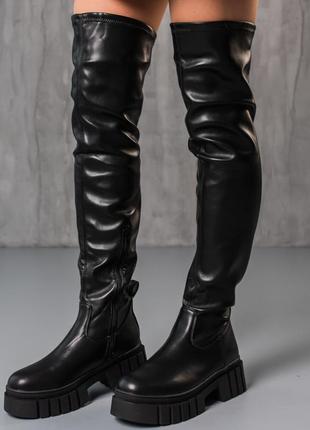 Ботфорти жіночі fashion celestia 3802 39 розмір 25 см чорний