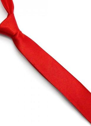 Краватка gofin вузький червоний однотонна fgn-08