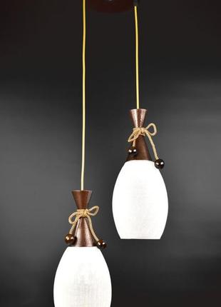 Люстра подвесная на 2 лампочки 25818 коричневый 50-110х35х35 см.