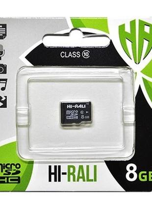 Картка пам'яті microsdhc 8 gb hi-rali class 10 (hi-8gbsdcl10-00)