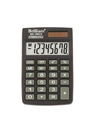 Калькулятор кешеньковий bs-100cx 8р., 2-піт bs-100cx тм brilliant