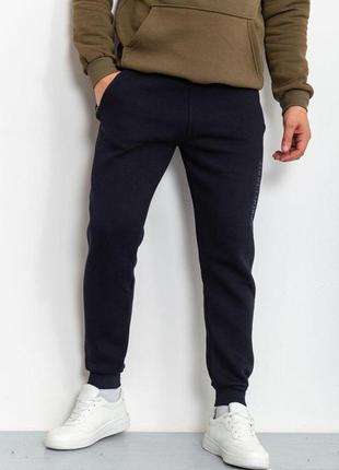 Спорт штаны мужские на флисе, цвет темно-синий, 211r2071