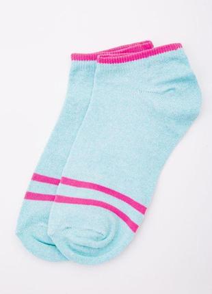 Жіночі короткі шкарпетки, м'ятного кольору зі смужками, 167r221-1