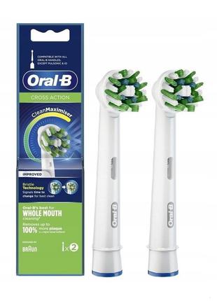 Насадка к электрической зубной щетке braun oral-b cross action clean maximiser eb50rb-2 2 шт белая