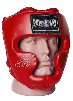 Боксерський шолом powerplay 3043 (тренувальний), red xl