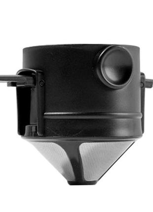 Пуровер/воронка/фільтр для ручного заварювання кави багаторазова semi coffee maker, black