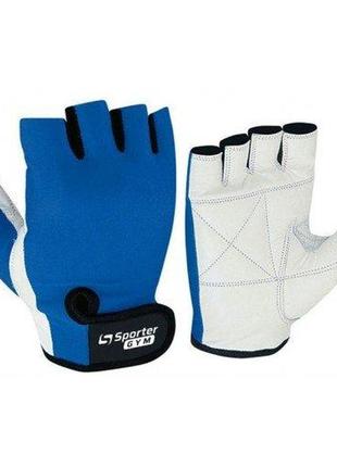 Перчатки для фитнеса sporter mfg-208.4a, white/blue s