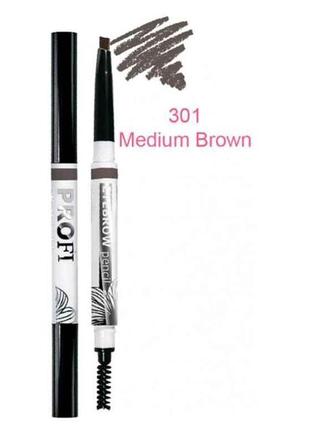 Олівець д/очей та брів зі щіточкою medium brown profi touch eyebrow 301 1 g тм