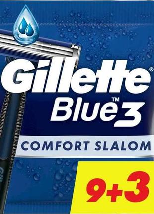 Станок одноразовий для голiння 12шт чол blue 3 comfort slalom тм gillette