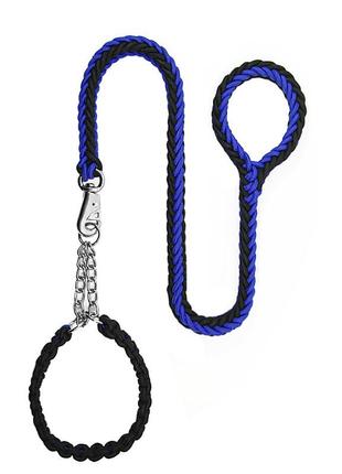 Ошейник taotaopets 152217 с поводком для собак 135*3 см черно-синий (bbx)