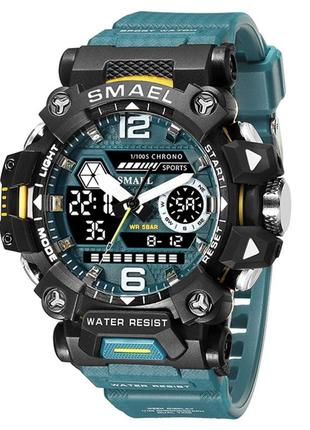 Мужские водостойкие спортивные тактические наручные часы smael chrono