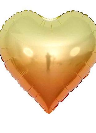 Кулька фольгована 18 серце янтарно-золоте 45 см (5шт/уп) 833677 тм pelican