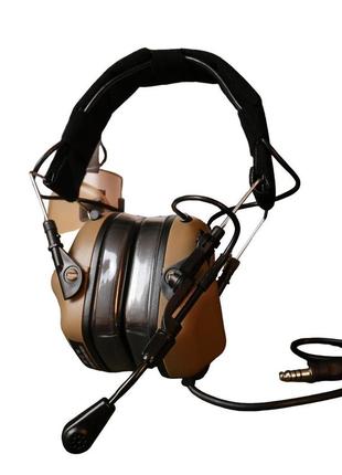 Тактичні навушники earmor m32 з універсальним кріпленням койот