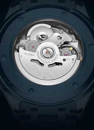 Чоловічий наручний годинник механічний круглий, 12 місяців carnival carbon9 фото