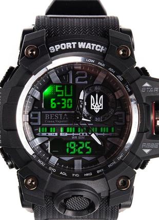 Чоловічий водостійкий спортивний тактичний наручний годинник besta national hero