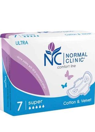 Прокладки гігієнічні (5крап) comfort ultra - cottonvelvet 7шт тм normal clinic