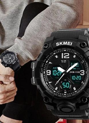 Мужские наручные часы круглые кварцевые с подсветкой гарантия 12 месяцев skmei hamlet