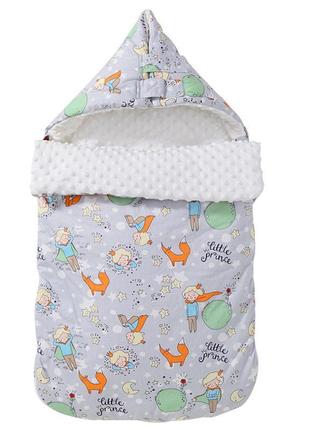Конверт-одеяло lovely baby lesko j21 little prince для малыша новорожденного на выписку (bbx)