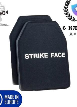 Бронепластина: легкие керамические strike face, 6 класс дсту, сертифицированные, пара 2 шт