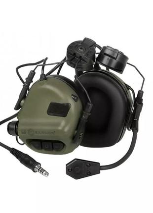 Тактичні навушники earmor m32н olive з кріпленням