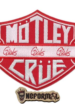 Нашивка motley crue - girls girls girls 11x9 см.