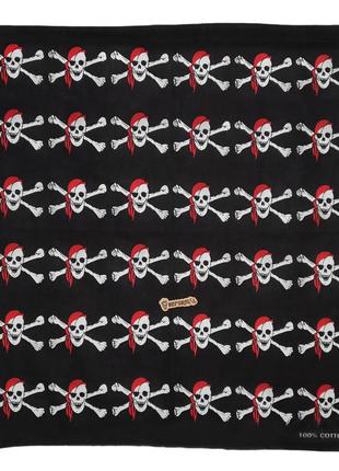 Бандана з піратськими черепами (маленькими) чорна, 55*55 см (n0175)