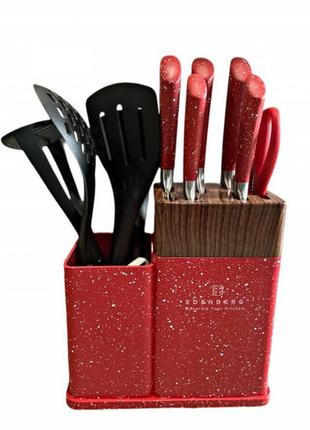 Набір ножів edenberg eb-11098-red 12 предметів червоний