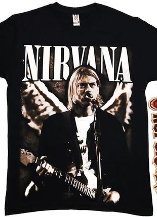 Футболка nirvana "live at seattle", чорна, розмір s