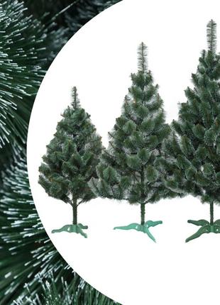 Сосна искусственная зеленая 2,30 м с белыми кончиками, красивая праздничная новогодняя елка с инеем
