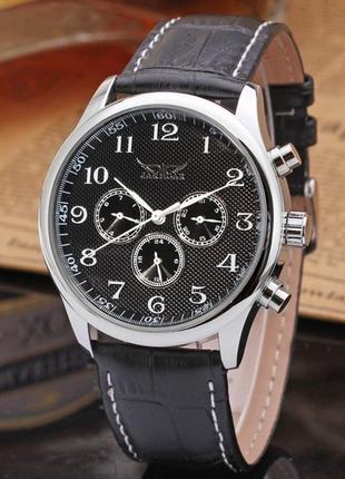 Мужские часы классические механические  jaragar elite black 1013