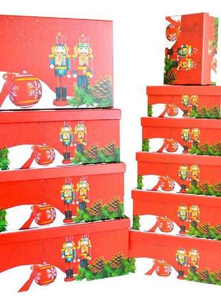 Набір новорічних подарункових коробок прямокутних 10шт 11102300