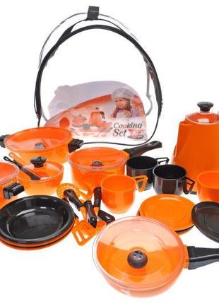Набір дитячого посуду "cooking set" 39 предметів помаранчевий від юніка