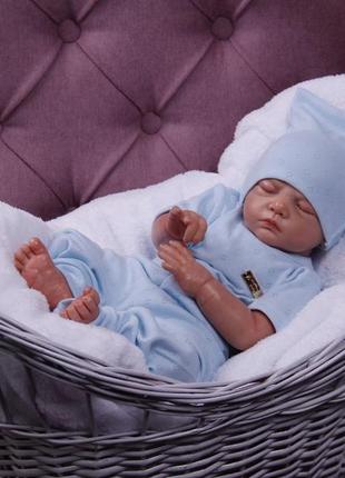 Набор для новорожденного 3 предмета нежность голубой