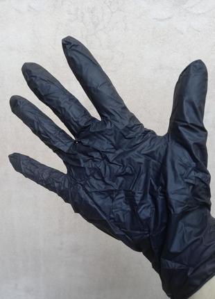 Перчатки резиновые нитриловые чёрные "сare365" (м) 4.5 грамма