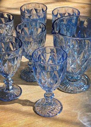 Набор для напитков 7 предметов зеркальный изумруд голубой olens dv-07204dl/bh-blue