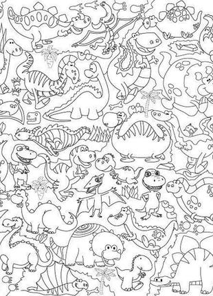Шпалери-розмальовки динозаврики 60*60 c-60005