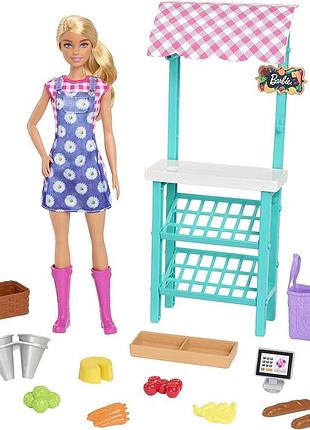 Barbie career farmers market playset hcn22 mattel лялька барбі фермер ігровий набір фермерський ринок магазин