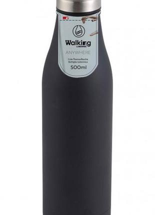 Термос-пляшка bergner walking anywhere bg-37560-mbk 500 мл чорна