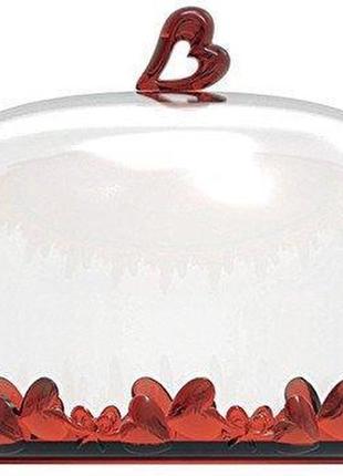 Тортовница с крышкой guzzini love red 11560065 19.4 см